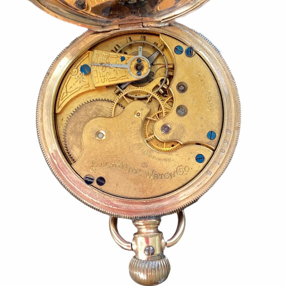 SOLD🚫Elgin Gold Keystone Hunter Case Pocket Watch - Picture 9 of 12